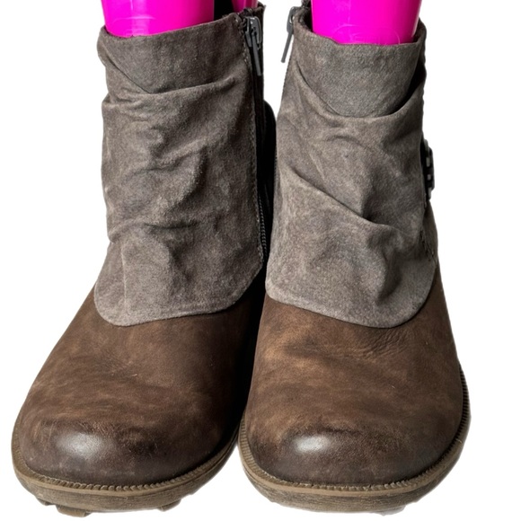 Earth Origins Paige Stone Bootie Size 10 Moto Buckle Block Heel - Picture 5 of 14